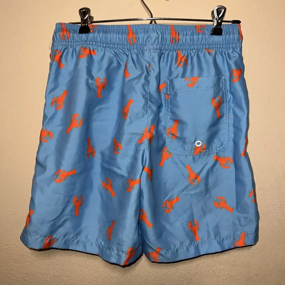 Men's Size Small Amazon Essentials Blue Crabs Lobster Swim Trunks